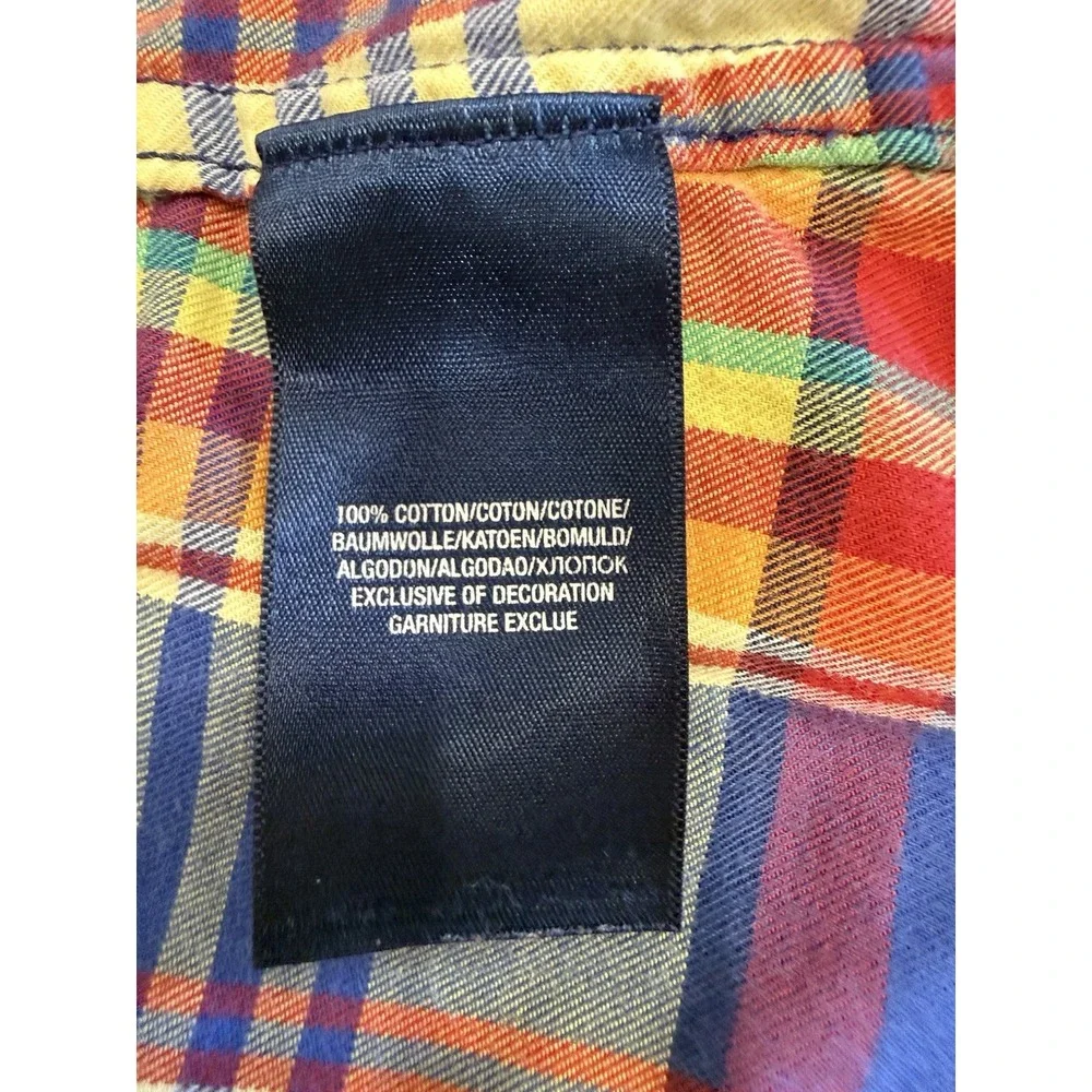 Ralph Lauren Shirt  Boys 14 Long Sleeve Button Down Plaid Yellow